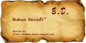 Buksa Dezső névjegykártya